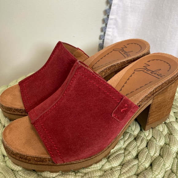 Zodiac Shoes - NWOT Zodiac Lissa Rd Suede Slip On Block Heel Lug Sandal